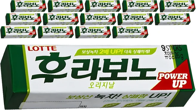 롯데웰푸드 후라보노 오리지날 츄잉껌 9p, 26g, 15개 - 쿠팡