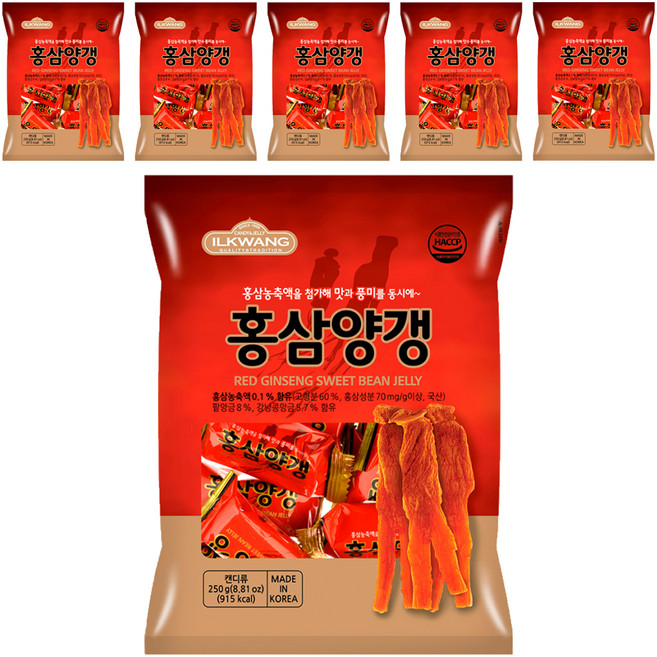 일광제과 홍삼양갱, 250g, 6개