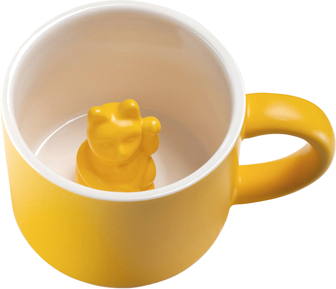 DONKEY 幸運招財貓馬克杯 - 黃色 洗碗機適用 瓷器, 1個