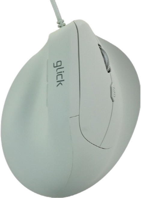 g-clicker OFFICE PRO 垂直人體工學靜音有線滑鼠, 綠色, OPW07