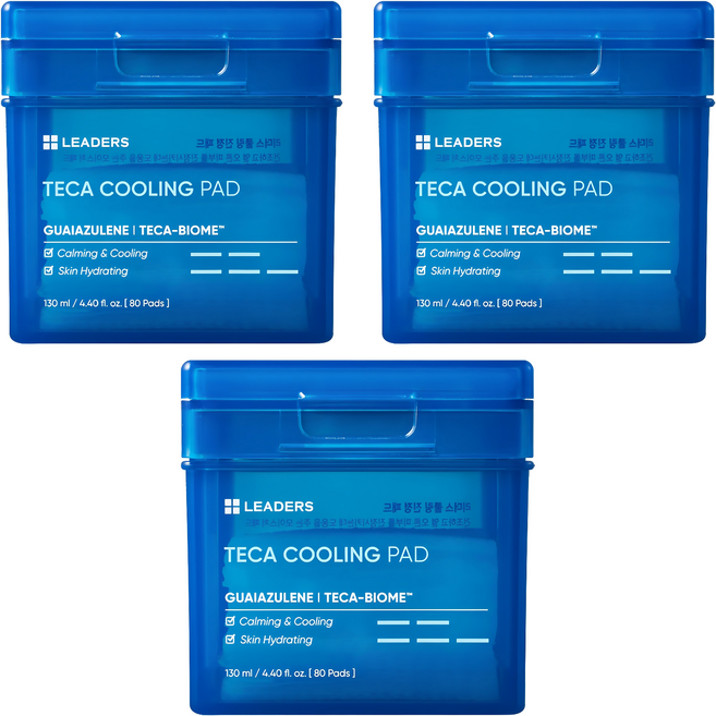 리더스 쿨링 진정 패드 130ml, 80개입, 3개