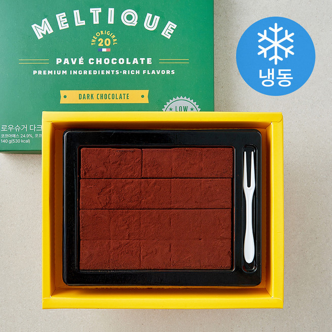멜티크 로우슈거 다크 파베 초콜릿 (냉동), 140g, 1개