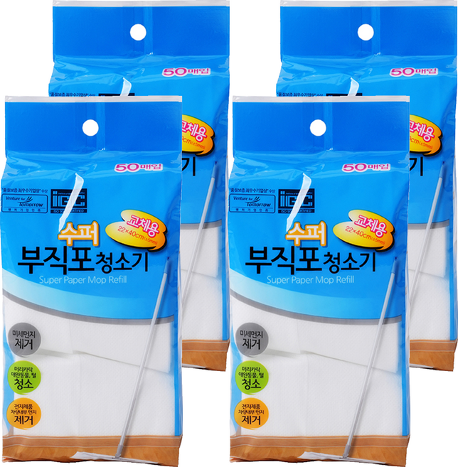 SamJeong CleanMaster 超級不織布雙層除塵拖把 替換用 50p, 4套