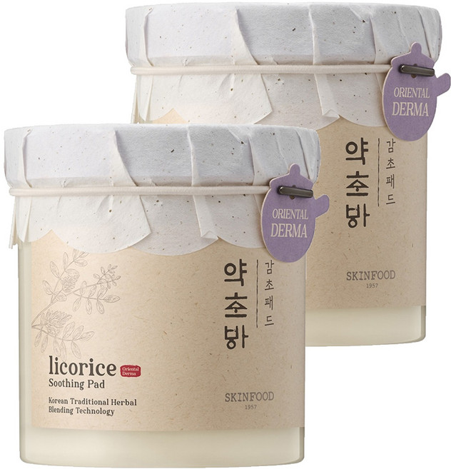 스킨푸드 약초방 감초 진정 패드 250g, 60개입, 2개