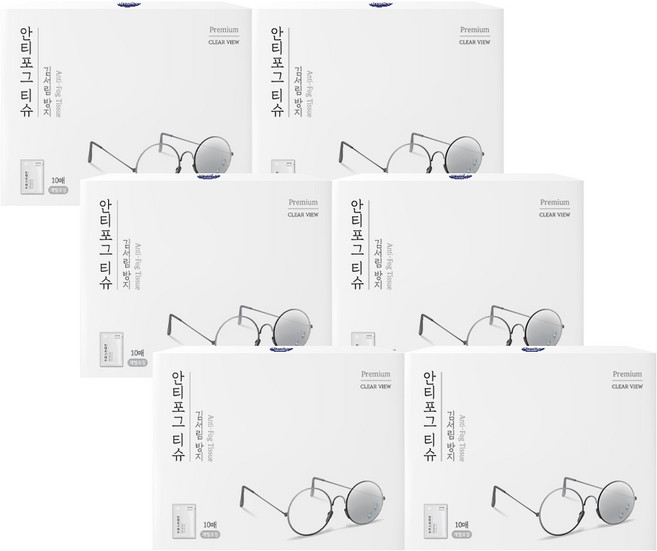 자우버 김서림방지 안경닦이 안티포그 티슈 10매 6팩