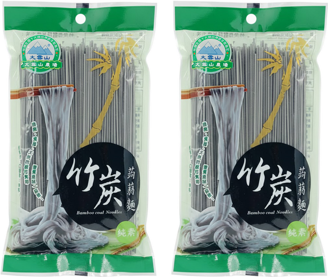 大雪山農場 竹炭蒟蒻麵, 250g, 2包