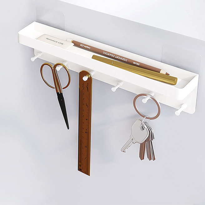 코지웰 현관 선반 고리 후크 행거, 화이트, 1개