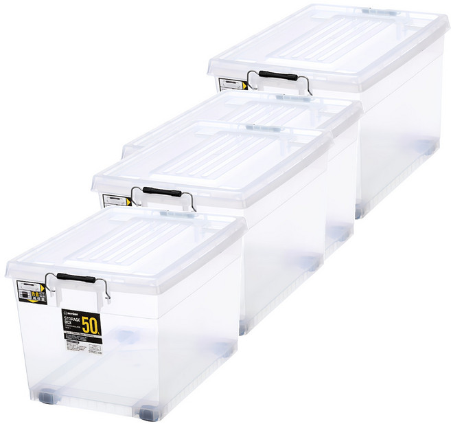 KEYWAY 聯府 工業風收納箱 TK501, 透明色, 4個