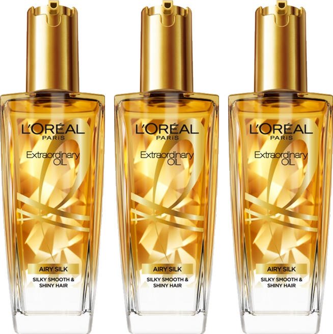 L'OREAL PARiS 巴黎萊雅 金緻護髮精油金色款, 100ml, 3瓶