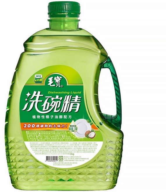 毛寶 椰子油洗碗精, 3000g, 1瓶