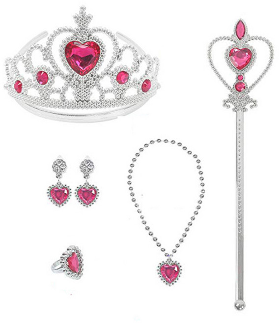프랑디르 공주 쥬얼리 왕관 액세서리 세트, 로즈레드