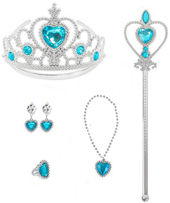 프랑디르 공주 쥬얼리 왕관 액세서리 세트, 블루