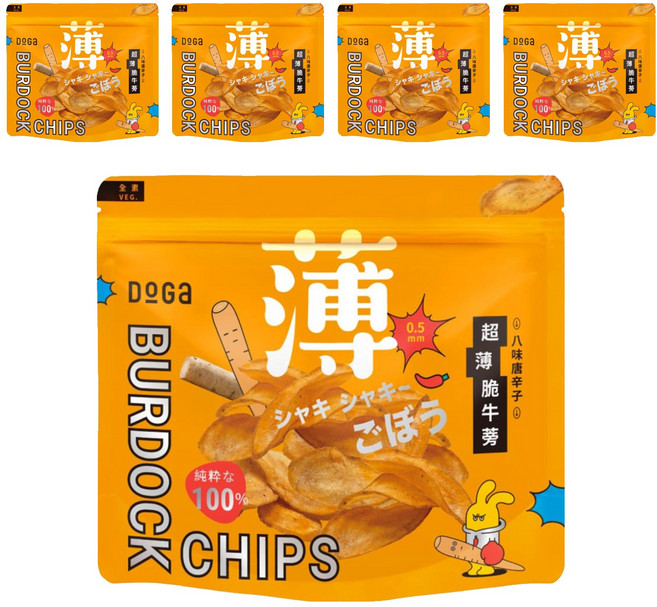 DoGa 杜甲 超薄脆牛蒡 八味唐辛子, 80g, 5包