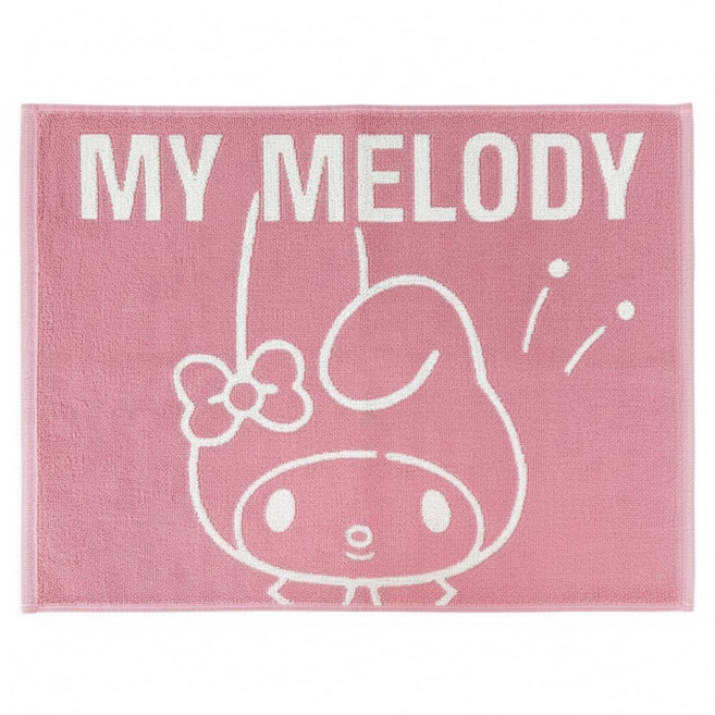 MY MELODY 美樂蒂 毛巾布材質地墊 064084, 美樂蒂 粉紅色 + 白色