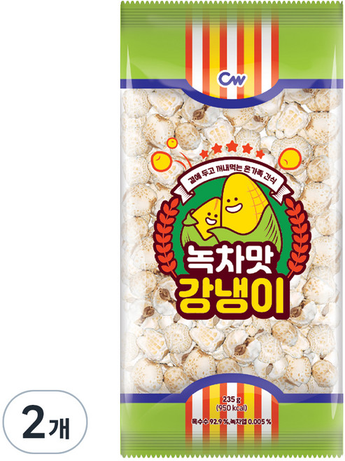 청우식품 녹차맛 강냉이, 2개, 235g