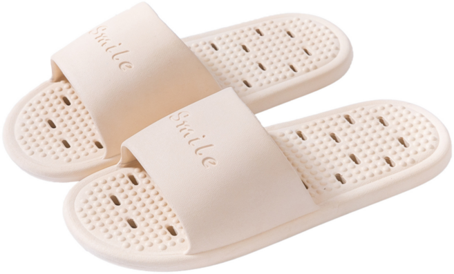 니즈유 미끄럼방지 심플 쿠션 욕실화, 아이보리, 1개