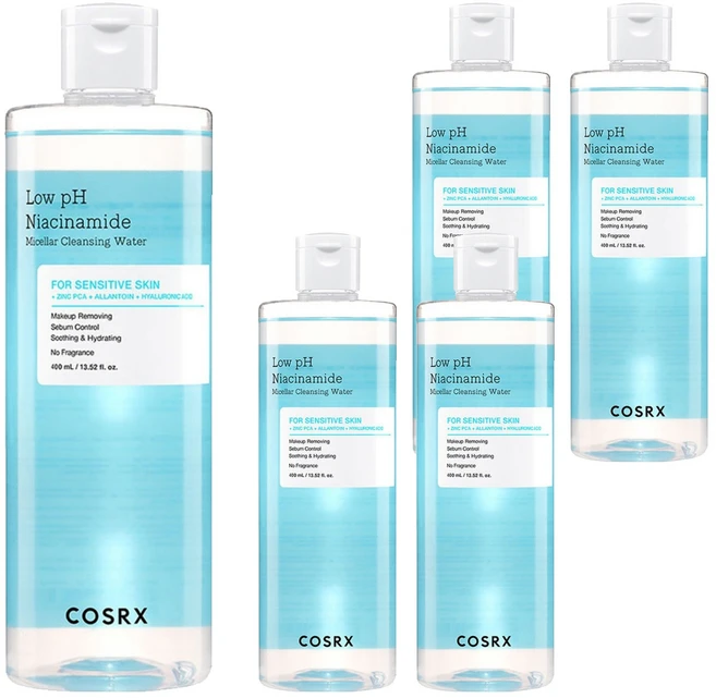 코스알엑스 약산성 나이아신아마이드 미셀라 클렌징 워터, 400ml, 5개 - 쿠팡