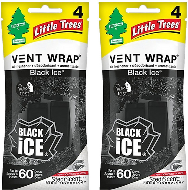 Little Trees 小樹香片 隱形芳香夾 4支, 黑鑽, 4袋