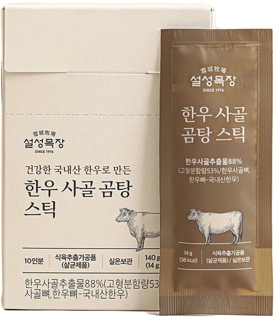 설성목장 한우 사골 곰탕 스틱 10p, 140g, 1개 - 쿠팡
