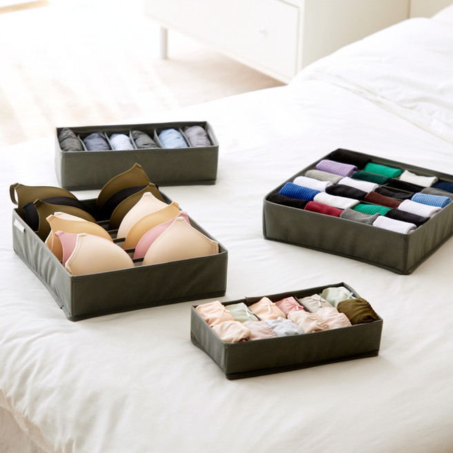 까사마루 속옷 정리함 4종 세트, 그레이, 1세트