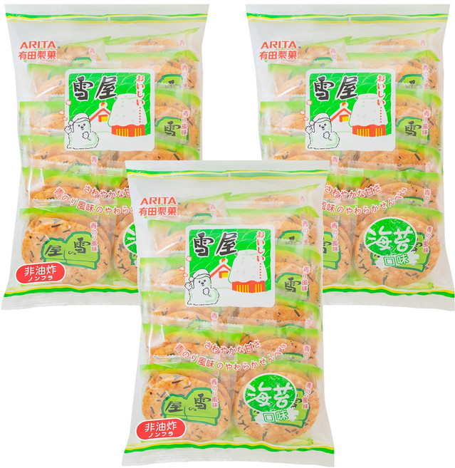 ARITA 有田製菓 雪屋 海苔, 190g, 3袋