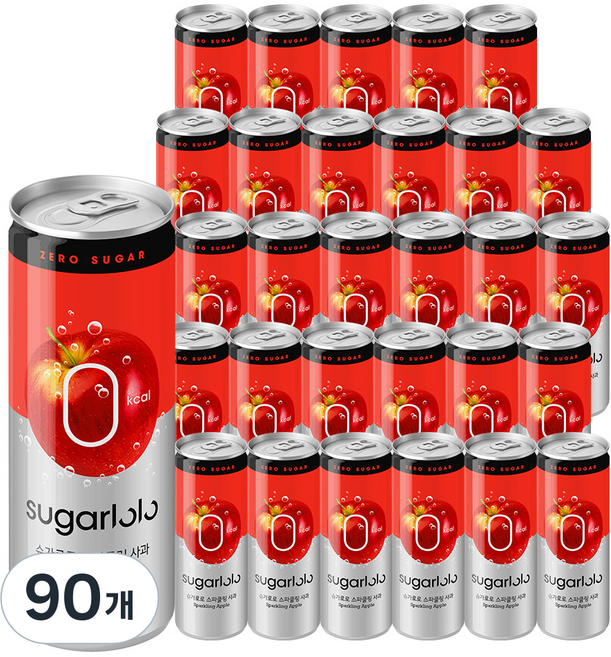 슈가로로 스파클링 사과, 250ml, 90개