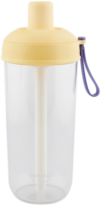 LocknLock 樂扣樂扣 嚼對搖搖吸管杯, 蜂蜜奶油黃, 700ml, 1個