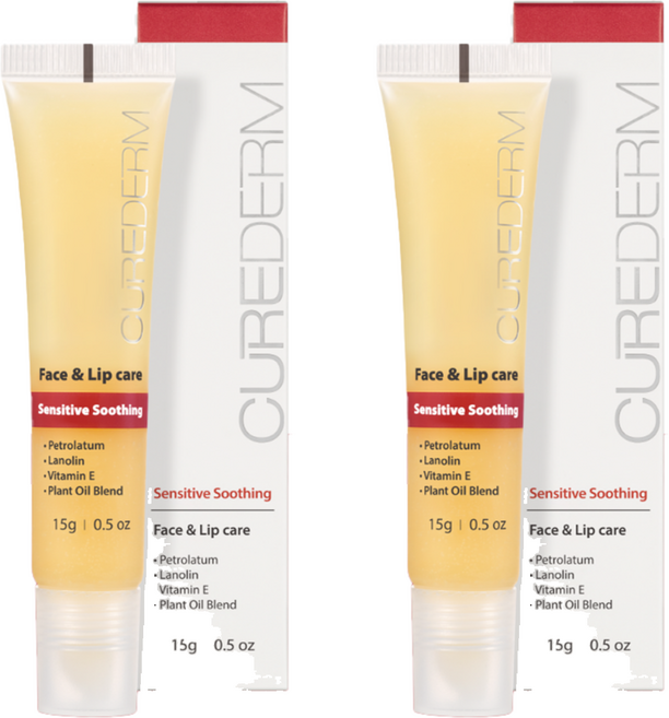 큐어덤 센스티브 수딩 페이스 & 립 케어, 15g, 2개