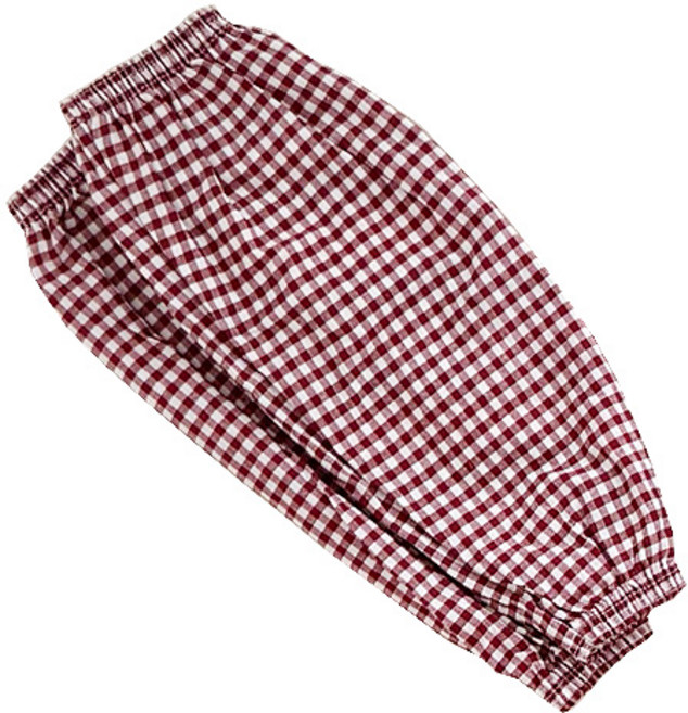 씨티컴퍼니 면 체크 작업용 팔토시 양팔착용 세트, 와인