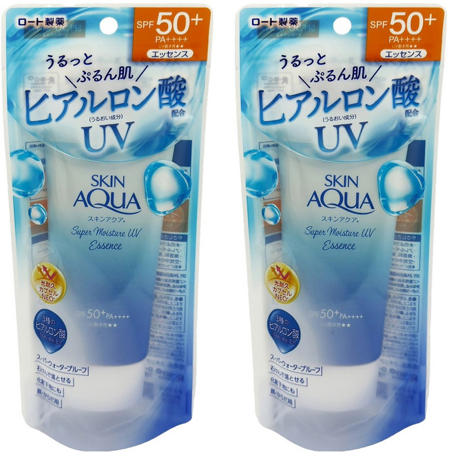MENTHOLATUM 曼秀雷敦 台灣公司貨 水潤肌超保濕水感防曬精華 SPF50+ PA++++, 80g, 2條