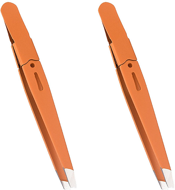 바코젤 눈썹 미용 핀셋 족집게, 오렌지, 2개