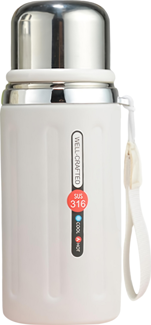 u-like 凹槽款316不鏽鋼保溫杯600ml(4色隨機), 1入, 4色隨機, 600