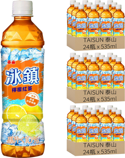 TAISUN 泰山 冰鎮檸檬紅茶, 535ml, 72瓶