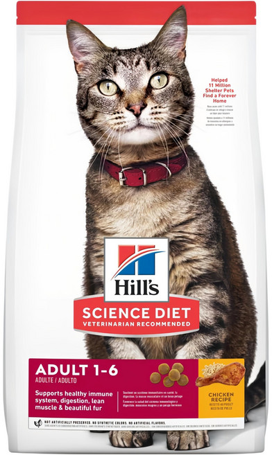 Hill's 希爾思 SCIENCE DIET 1~6歲成貓 特調食譜 乾糧, 1袋, 10kg, 雞肉