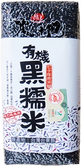 池上多力米 大地有機黑糯糙米, 1.5kg, 1包