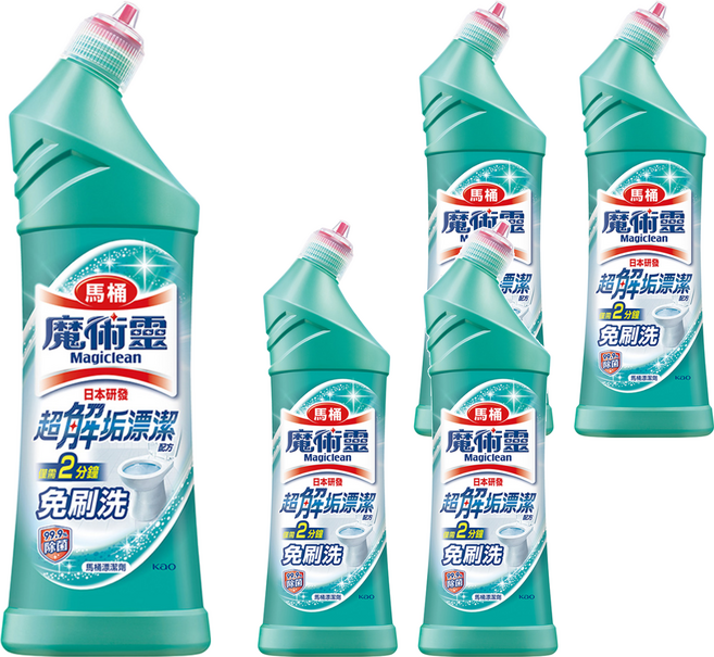 Kao 花王 Magiclean 魔術靈 台灣公司貨 殺菌瞬潔 馬桶清潔劑 一般款, 500ml, 5瓶