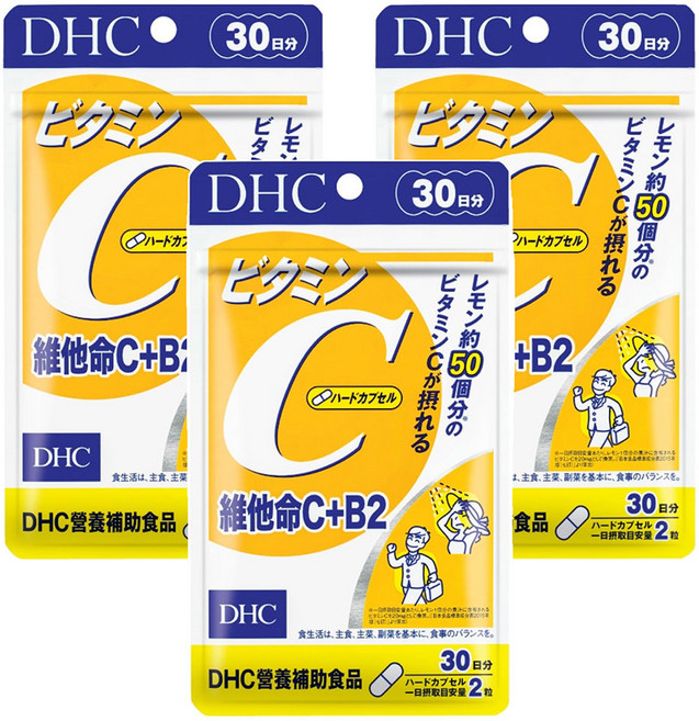 DHC 台灣公司貨 維他命C + B2 30日份, 60顆, 578mg, 3包