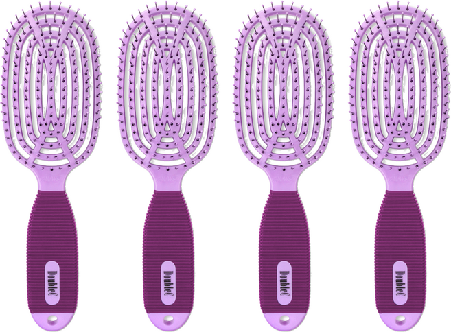 뉴웨이 헤어브러쉬 더블씨, Purple, 4개