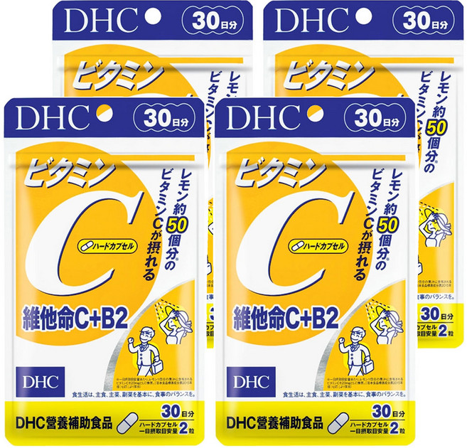 DHC 台灣公司貨 維他命C + B2 30日份, 60顆, 578mg, 4包