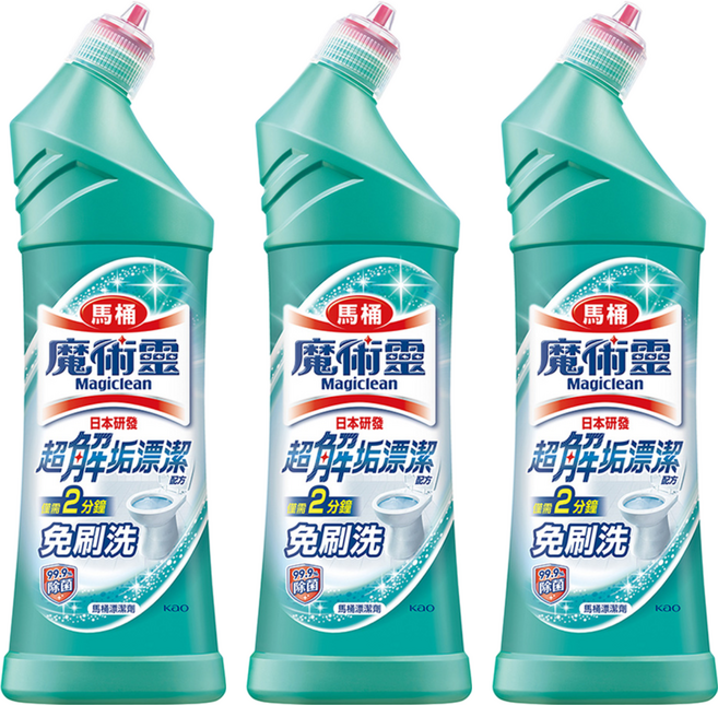 Kao 花王 Magiclean 魔術靈 台灣公司貨 殺菌瞬潔 馬桶清潔劑 一般款, 500ml, 3瓶