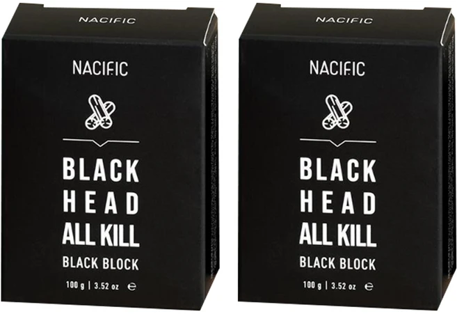 네시픽 블랙헤드 올킬 블랙 블록 클렌징 비누, 100g, 2개 - 쿠팡