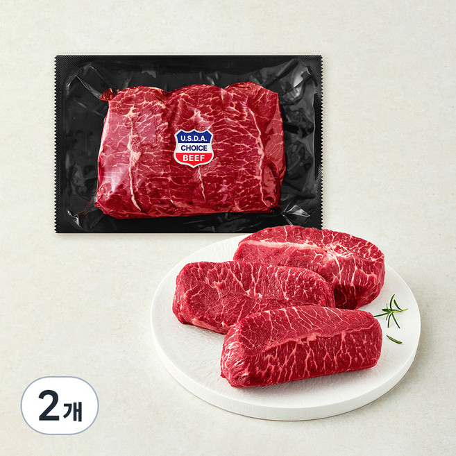 미국산 초이스 부채살 스테이크 (냉장), 1kg, 2개