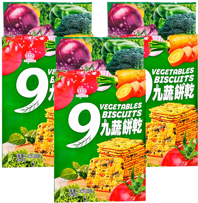 日日旺 9蔬餅乾, 3袋, 336g