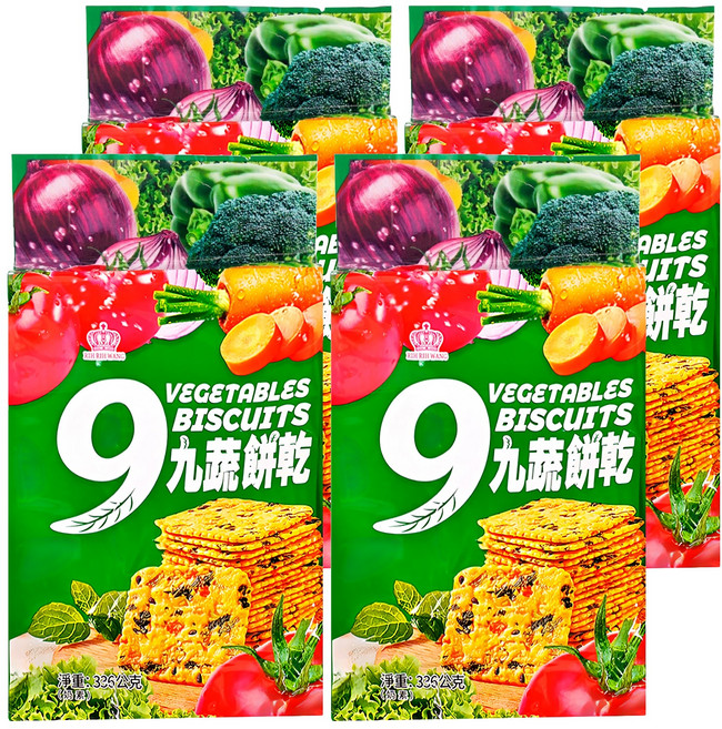 日日旺 9蔬餅乾, 4袋, 336g