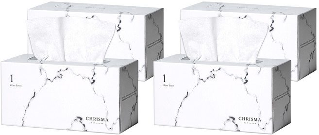 크리스마 더마랩 1 페이스 타올 1겹, 80매, 4개