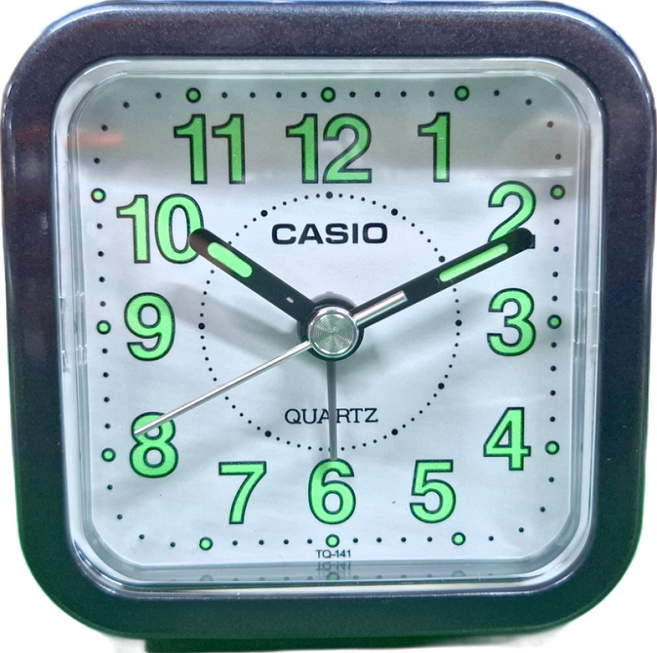 CASIO 卡西歐 鬧鐘, 黑色 + 白色 + 綠色