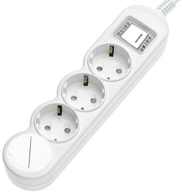 에코파워탭 국내 제조 과부하차단 멀티탭 4구 EPM-L304 + 안전커버, 2.5m, 화이트, 1개