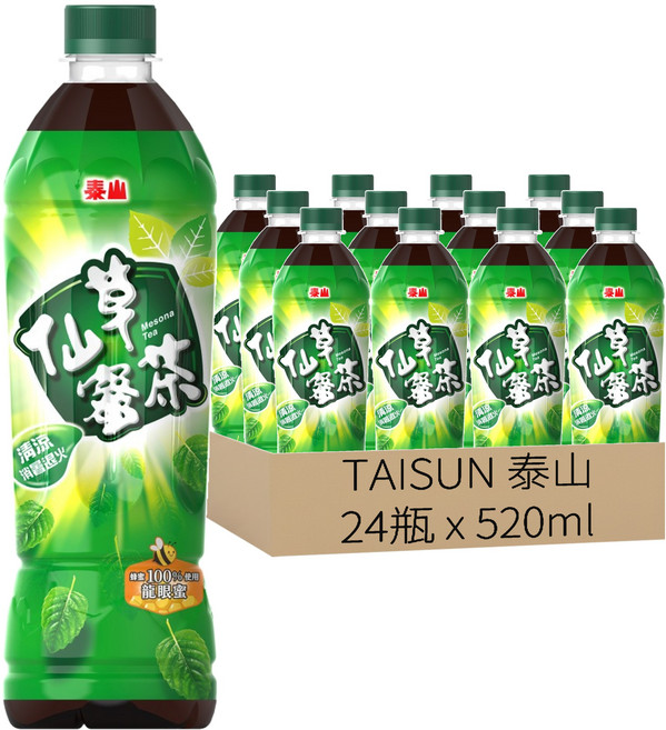 TAISUN 泰山 仙草蜜茶, 520ml, 24瓶