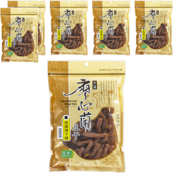 大溪廖心蘭豆干 老道辣干條 大, 320g, 6包