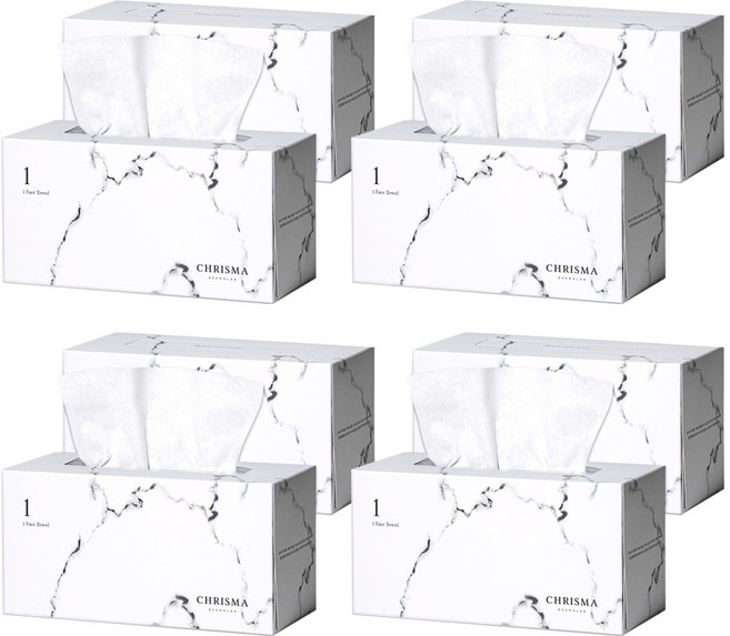 크리스마 더마랩 1 페이스 타올 1겹, 80매, 8개